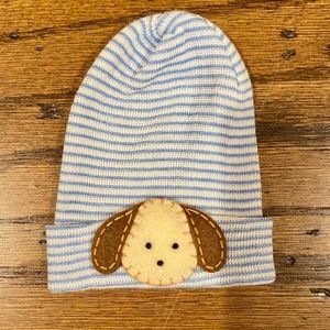 Newborn Sweet Puppy Dog Baby Blue & White Stripe Hat